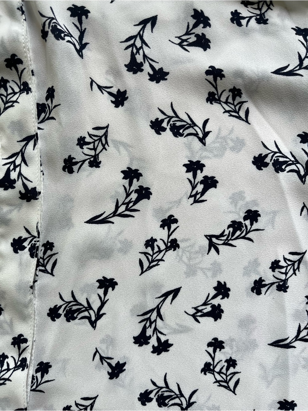 Banana Republic White Floral Print Button-Down Shirt - White/Navy - Picture 3 of 3